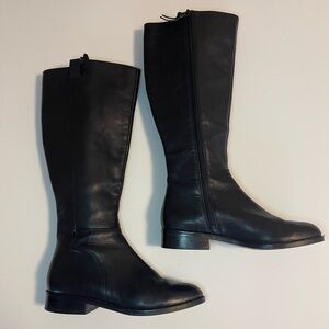 Cole Haan Katrina Riding Boot Knee High Black Leather 9B
